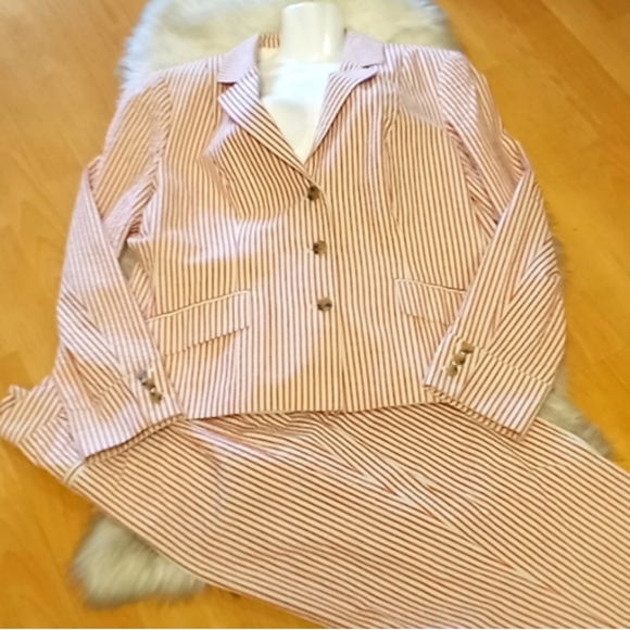 J Peterman Suit Seersucker Blazer & Pants - Picture 1 of 10
